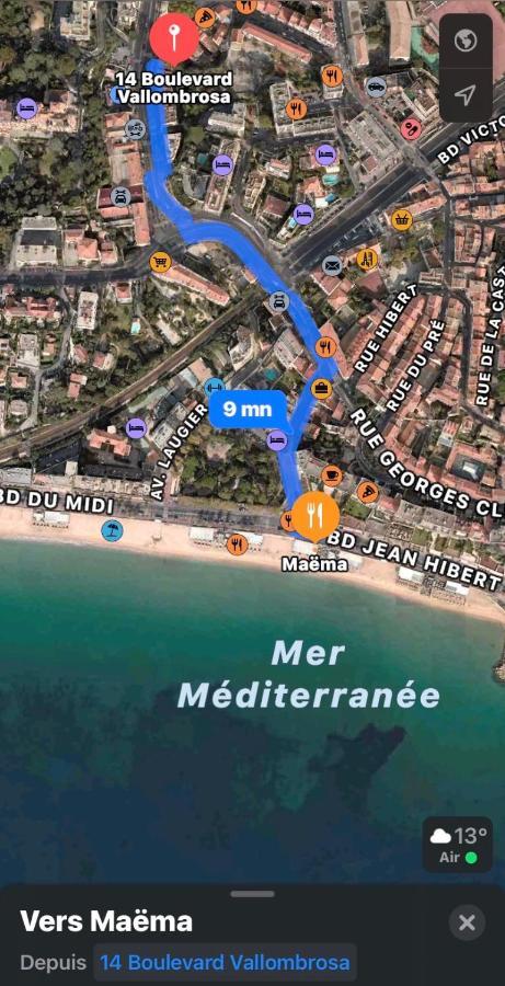 Luxurious Studio In Cannes 450M From Sea With Terrace And Air Conditioning And Private Parking Экстерьер фото